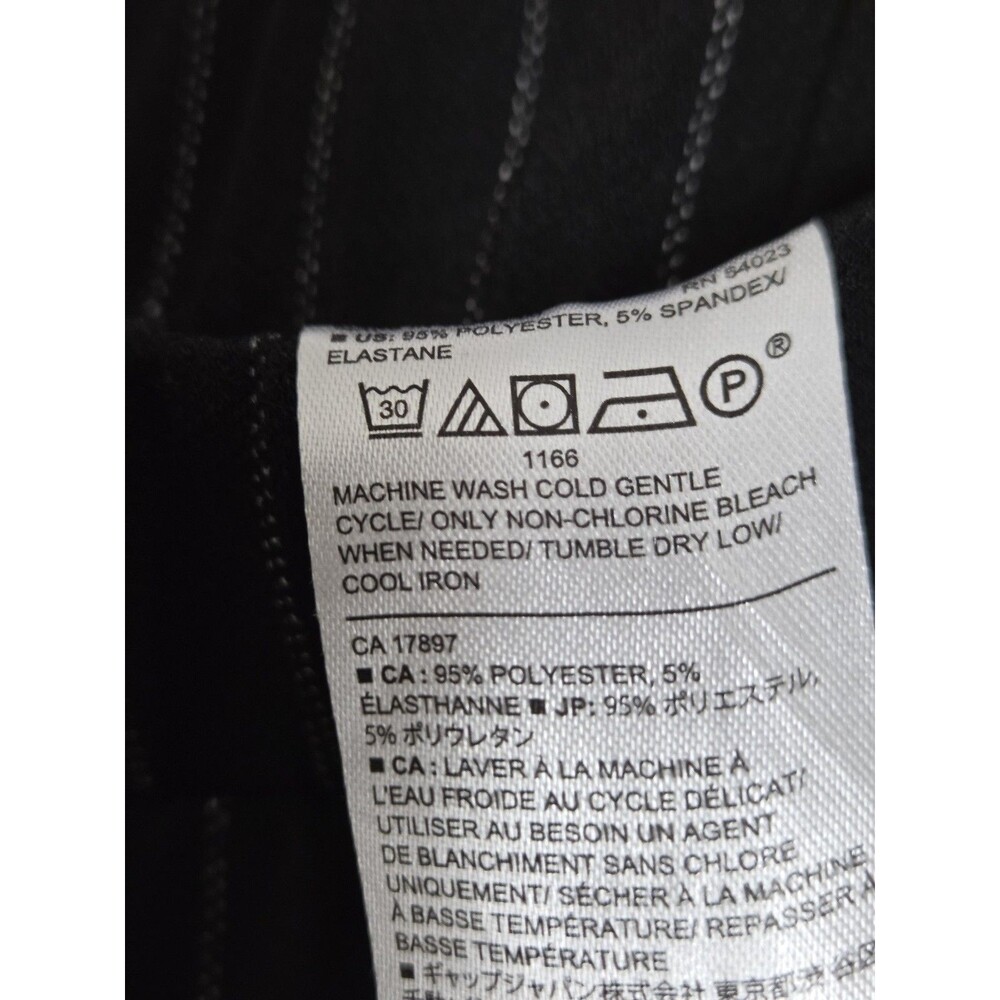 Banana Republic Wide Leg Cropped Pants Womens S Black Pinstripe Stretch Knit - Picture 8 of 9